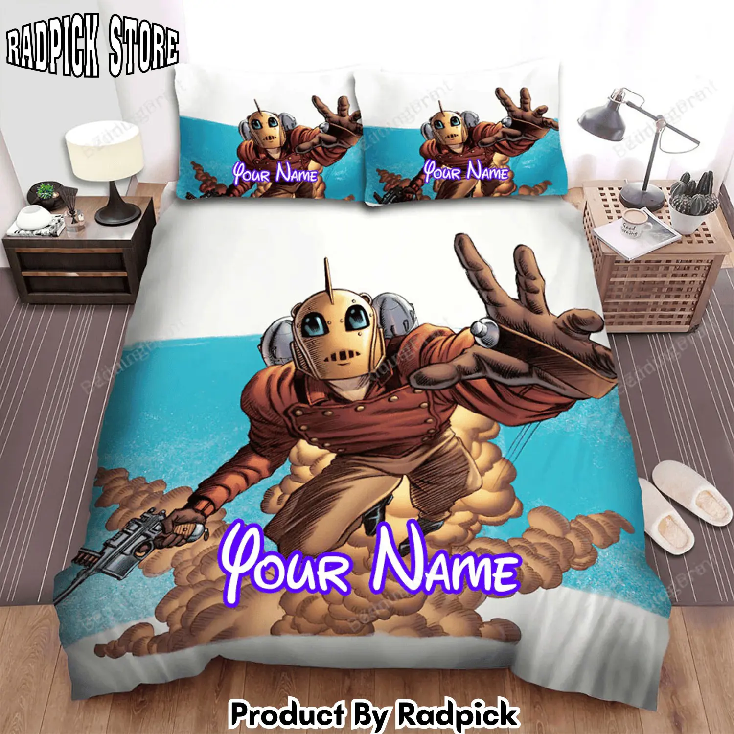 Radpick the rocketeer movie marvel art bed sheets duvet cover personalized name bedding sets rp327978